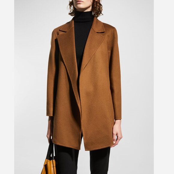 THEORY Clairene Wool-Cashmere New Divide Jacket - Russet - Picture 1 of 13